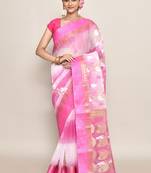 blended cotton zari work handloom saree without blouse fabric