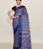 Pure cotton polka dot zari work saree
