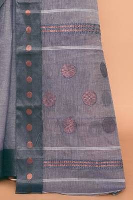 Pure cotton polka dot zari work saree 5