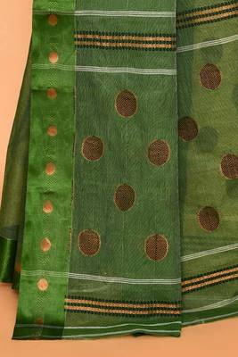 Pure cotton polka dot zari work saree 5