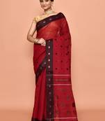 Pure cotton polka dot zari work saree