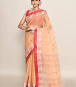 Pure cotton buti work tant tangail saree without blouse fabric