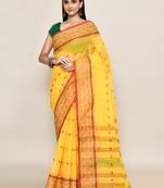 Pure cotton buti work tant tangail saree without blouse fabric