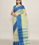 Pure cotton buti work tant tangail saree without blouse fabric