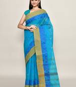 Pure cotton buti work tant tangail saree without blouse fabric