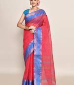 Pure cotton buti work tant tangail saree without blouse fabric