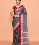 Pure cotton buti work tant tangail saree without blouse fabric