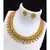 Elegant gold-plated guttapusalu necklace set with multicolor stones - traditional south indian jewelry