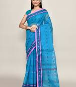 Pure cotton buti work tant tangail saree without blouse fabric