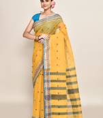 Pure cotton buti work tant tangail saree without blouse fabric