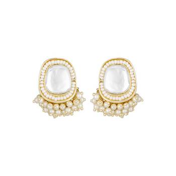 Royal kundan pearl mirror Necklace :: set with adjustable dori | traditional indian wedding jewelry collection 5