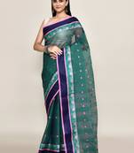 Pure cotton buti work tant tangail saree without blouse fabric