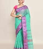 Pure cotton buti work tant tangail saree without blouse fabric