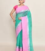 Pure cotton buti work tant tangail saree without blouse fabric