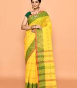 Pure cotton buti work tant tangail saree without blouse fabric