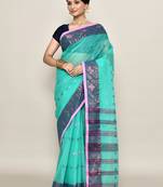 Pure cotton buti work tant tangail saree without blouse fabric
