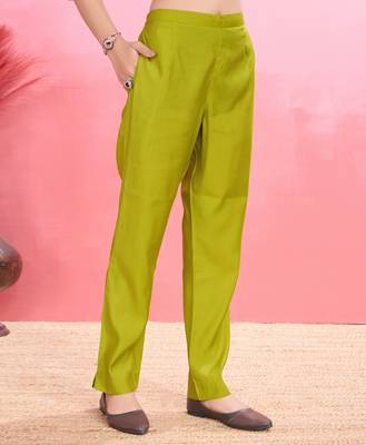  lime green blend viscose silk geometric straight kurta with pant & printed dupatta 4