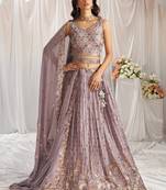 Mauve Georgette Sequin embroidery Semi-Stitched Lehenga choli & Dupatta