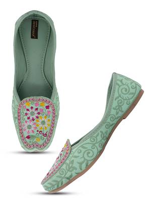 Green emb loafer 2