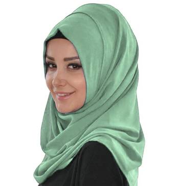 Light Green Moroccan Kaftan	With Sun-proof hijab 6