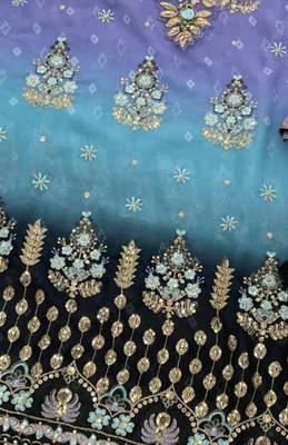 Purple embroidered faux georgette salwar suit 3