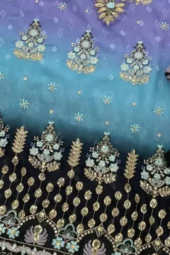 Purple embroidered faux georgette salwar suit