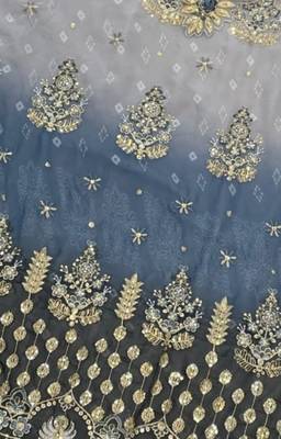 Grey embroidered faux georgette salwar suit 3