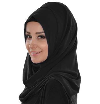 Black Moroccan Kaftan With Sun-proof hijab 4