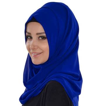 Navy blue Moroccan Kaftan With Sun-proof hijab 4
