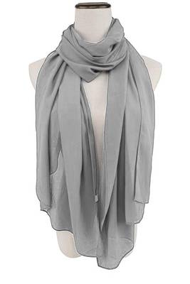 Gray Moroccan Kaftan With Sun-proof hijab 3