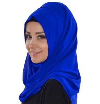 Royal Blue Moroccan Kaftan With Sun-proof hijab 6