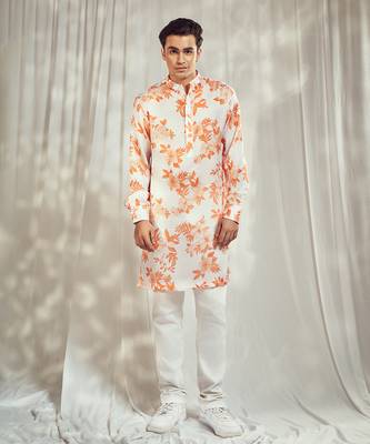 Burnt orange print kurta. 1