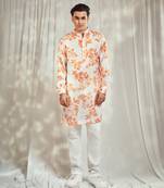 Burnt orange print kurta.