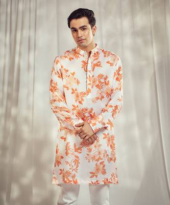 Burnt orange print kurta. 2