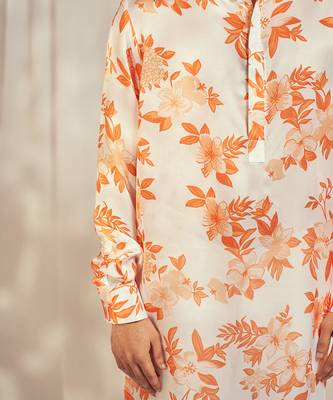 Burnt orange print kurta. 3