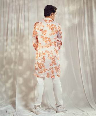 Burnt orange print kurta. 4