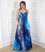 Printed strappy anarkali set