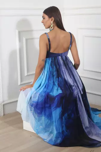 Printed strappy anarkali set