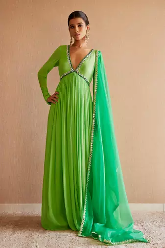 Light green anarkali set