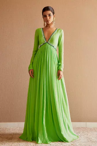 Light green anarkali set