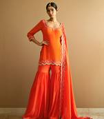 Orange sharara set
