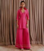 Hot pink kurti palazzo set