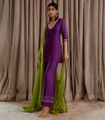 Purple kurti palazzo set