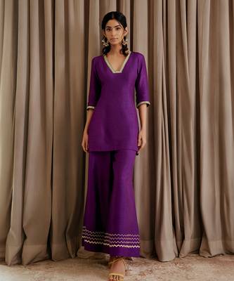 Purple kurti palazzo set 2