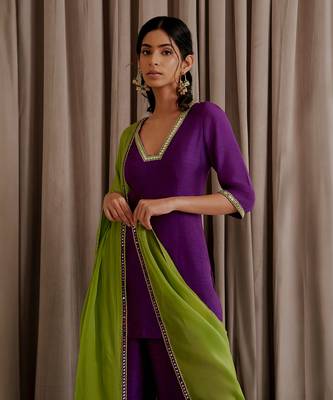 Purple kurti palazzo set 3