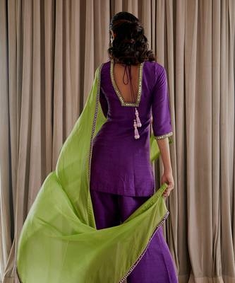 Purple kurti palazzo set 4