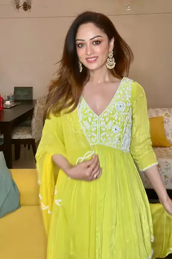 Parrot green kurti set