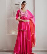 Fuchsia pink kurti set