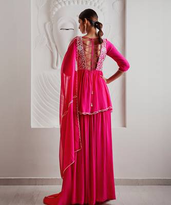 Fuchsia pink kurti set 3