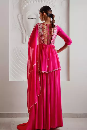 Fuchsia pink kurti set